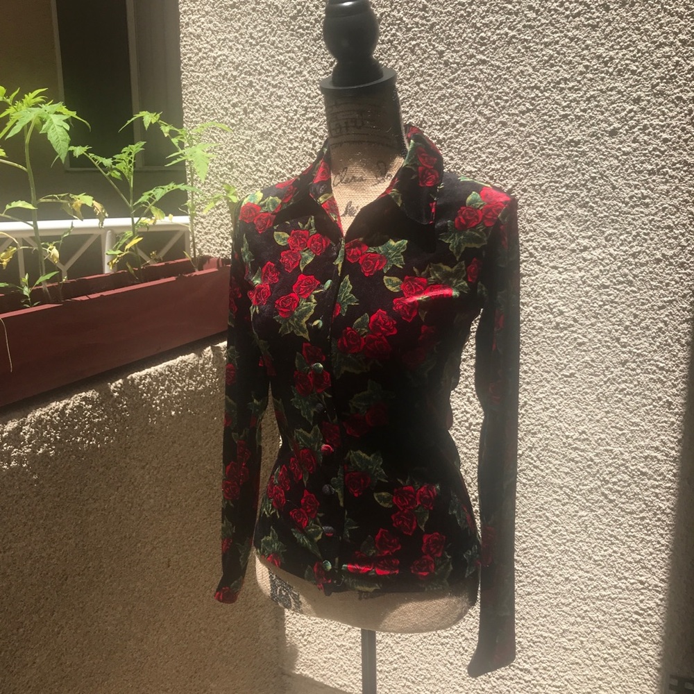 Vintage velvet Betsy Johnson blouse